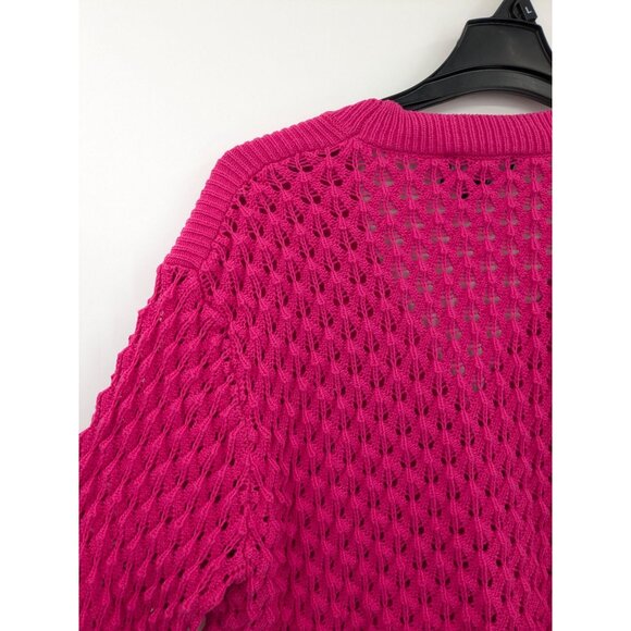 Broadway 38 Button Up Cardigan Women Size XL Textured Chunky Open Knit Academia - Picture 5 of 9